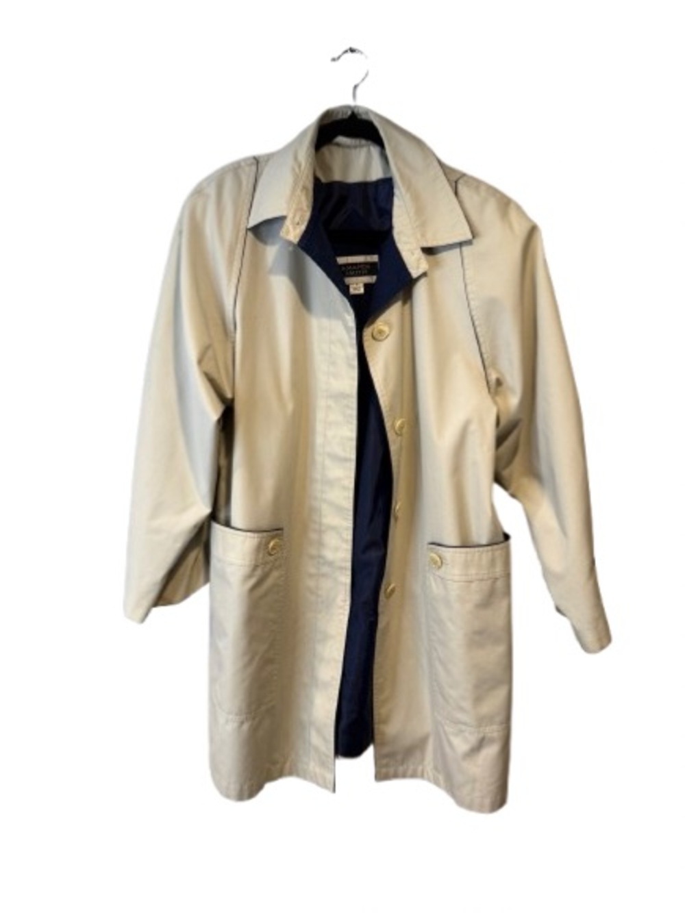 Amanda Smith Beige Trench Coat with Navy Lining